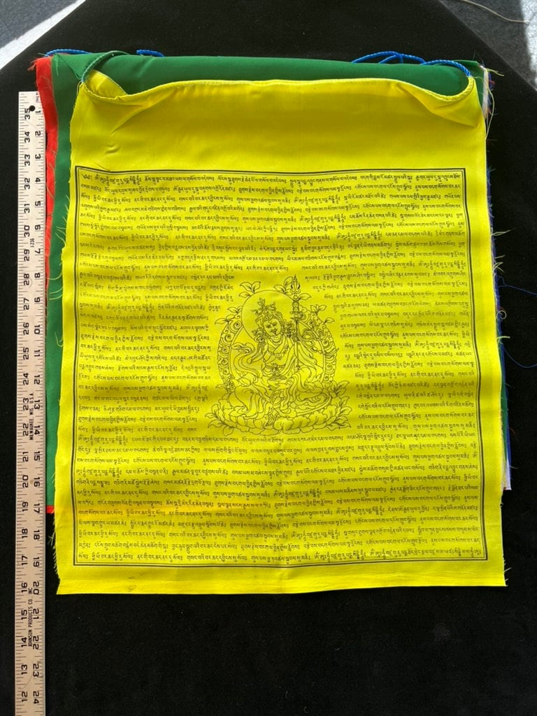 Barche Lamsel Prayer Flags | Tibetan Prayer Flags | 17 x 20 | Set of 15 | Guru Padmasambhava | Removing all Obstacles from Path - The Incense Stick