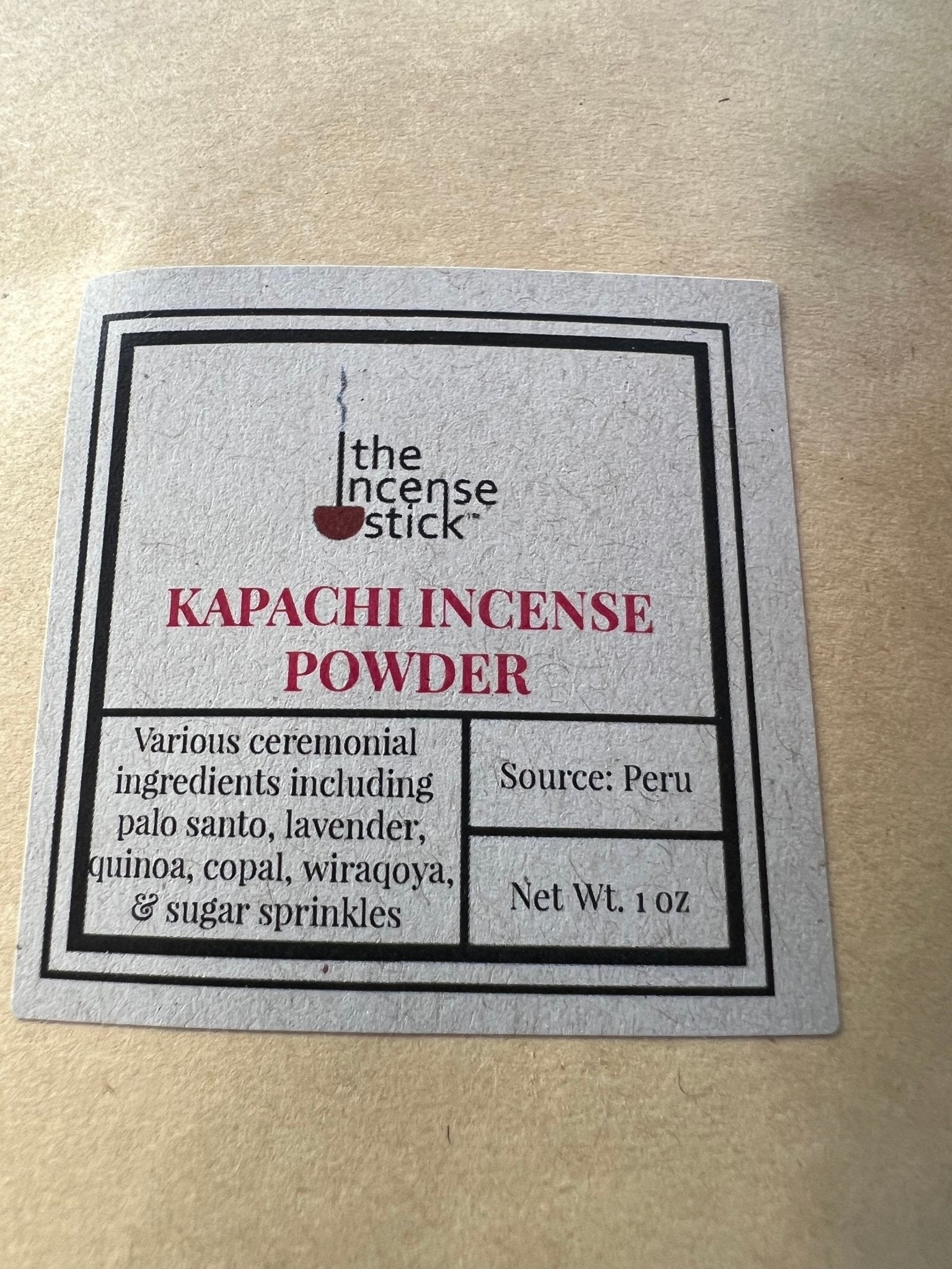 Kapachi Incense Powder| 1 oz | Peru | Various ingredients | Zipper Pouch - The Incense Stick